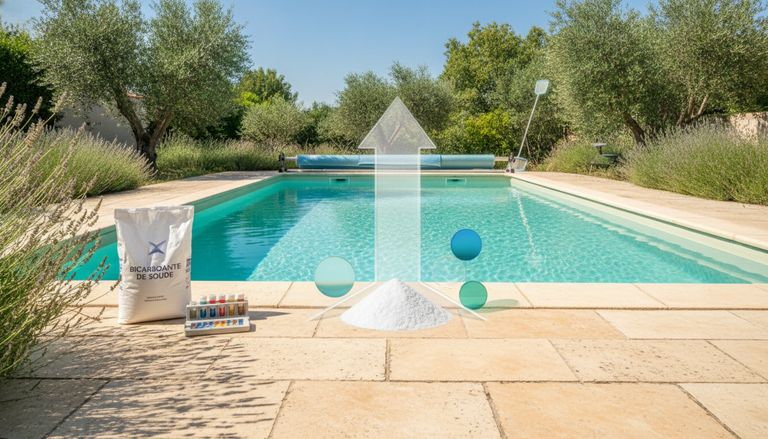 Eau de piscine verte : remèdes de grand-mère qui marchent : Étape 2 : Le bicarbonate de soude pour corriger le pH