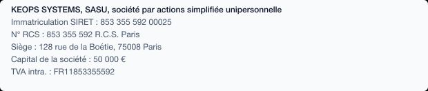 Informations éditeur du site